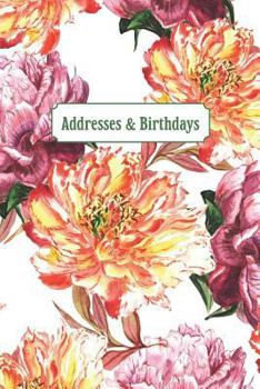 Paperback Addresses & Birthdays: Watercolor Peonies Book