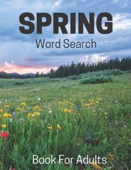 Paperback Spring Word Search Book For Adults: Large Print Puzzle Book Gift With Solutions Book