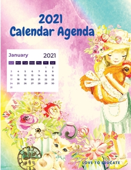 Paperback 2021 Calendar Agenda - Weekly Planner and Monthly Planner 2021 for to December - Glossy Cover Book