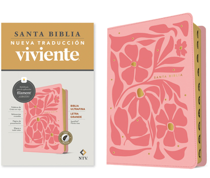 Biblia Ultrafina NTV, Letra Grande con Filament (SentiPiel, Flores Rosa, Índice, Letra Roja)