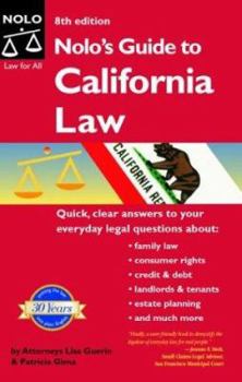 Paperback Nolo's Guide to California Law Book