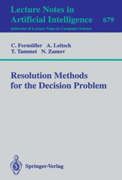 Paperback Resolution Methods for the Decision Problem Book