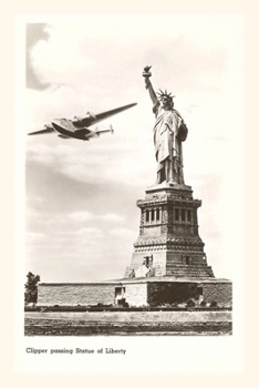 Paperback Vintage Journal Clipper Passing Statue of Liberty, New York City Book