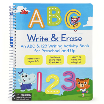 Spiral-bound Write & Erase ABC and 123 Book