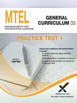 Paperback MTEL General Curriculum 03 Practice Test 1 Book