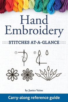 Paperback Hand Embroidery Stitches At-A-Glance: Carry-Along Reference Guide (Landauer) Pocket-Size Step-by-Step Illustrated How-To for 30 Favorite Stitches, plus Tips & Techniques and Needle & Thread Charts Book