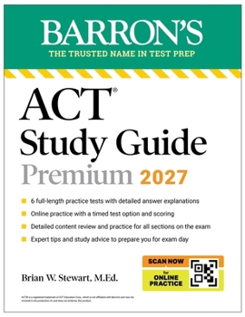 Paperback ACT Study Guide Premium, 2027: 6 Practice Tests + Comprehensive Review + Online Practice for the New Enhanced ACT Book