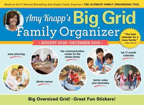 Calendar 2019 Amy Knapp's Big Grid Family Organizer Wall Calendar: August 2018-December 2019 Book