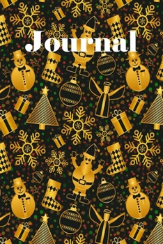 Journal: Blank Lined Journal Notebook Diary Book for Writing and Note Taking for Women, Girls, Men, Boys, Kids, Children Gold Christmas Theme
