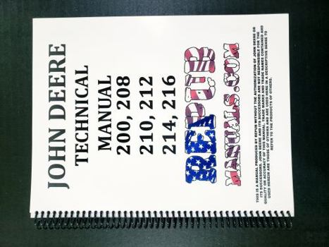 Spiral-bound John Deere 208 Lawn and Garden Tractor Technical Service Repair Manual Book