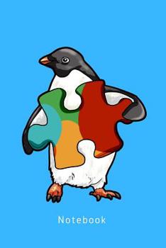 Paperback Notebook: Puzzle Piece penguin Pinguin Autismus Spektrum Book