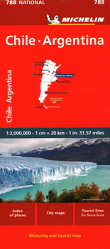 Map Michelin Chile Argentina Motoring and Tourist Map No. 788 Book