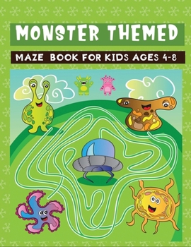 Paperback monster themed maze book for kids ages 4-8: Fun Maze Puzzle book with solution Book