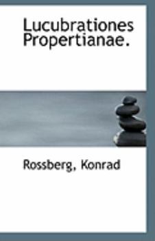 Paperback Lucubrationes Propertianae. Book