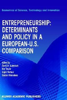 Hardcover Entrepreneurship: Determinants and Policy in a European-Us Comparison Book