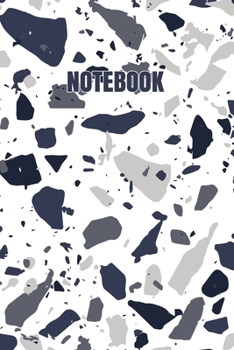 Notebook: Terrazzo Notebook with Elegant Gold Lettering | Marble & Gold 6x9 College Ruled 100 Page Journal Notebook Diary or Composition Book. Version 1