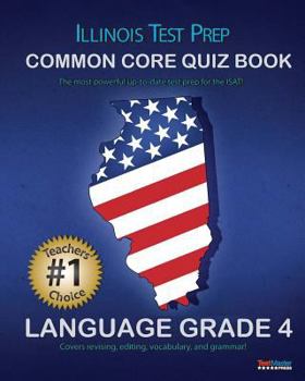 Paperback Illinois Test Prep Common Core Quiz Book Language Grade 4 Book