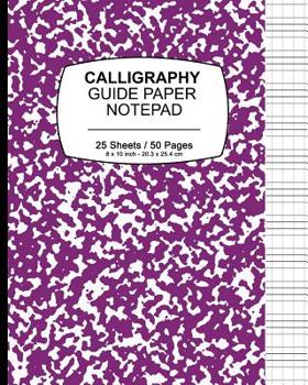 Paperback Calligraphy Guide Paper Notepad: School Marble Purple, Calligraphy Guide Book For Lettering and Design Drawing Practice Book