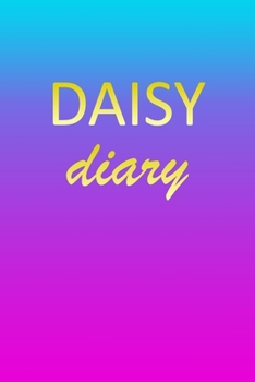 Paperback Daisy: Journal Diary - Personalized First Name Personal Writing - Letter D Blue Purple Pink Gold Effect Cover - Daily Diaries Book