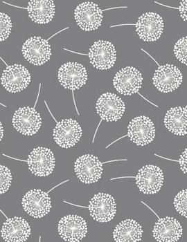 Paperback My Big Fat Journal Notebook Dandelions On Gray: Jumbo Sized Ruled Notebook Journal - 300 Plus Lined and Numbered Pages With Index For Journaling, Writ Book