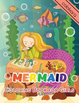 Paperback Mermaid Coloring Book For Girls: A Vibrant Journey 25 Adorably Unique Coloring Pages with Positive Quotes for Kids [Large Print] Book