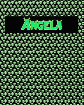 Paperback 120 Page Handwriting Practice Book with Green Alien Cover Angela: Primary Grades Handwriting Book
