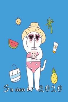 Paperback Summer 2020 cursive: hawaiian Graph Paper Notebook with 120 pages 6x9 perfect as math book, sketchbook, workbook with cats 120 Pages Book