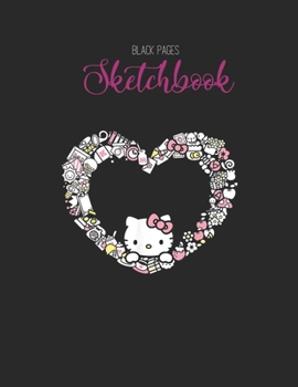 Black Paper SketchBook: Disney Beauty The Beast Vintage Retro Graphic Designed BLACK PAPER Sketch Book for Drawing Sketching and Writing With Black ... Workout Marble Size Kawaii Kitty 8.5inx11in