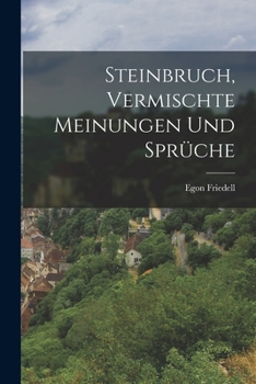 Paperback Steinbruch, Vermischte Meinungen Und Sprüche [German] Book