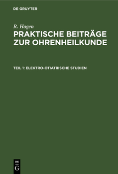 Hardcover Elektro-Otiatrische Studien [German] Book