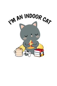 Paperback Notebook: Gamer Pizza Cat Indoor Coffee fun gift 120 Pages, 6x9 Inches, Dot Grid Book