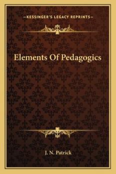 Paperback Elements Of Pedagogics Book