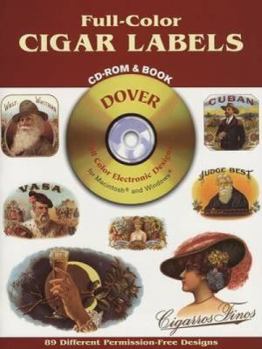 Paperback Full-Color Cigar Labels [With CDROM] Book