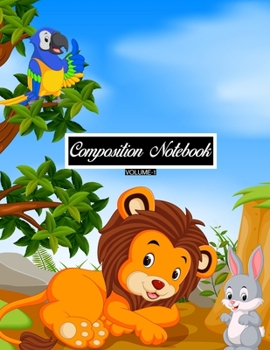 Paperback Composition Notebook (Volume-1): Wide Ruled School Office Home Student Teacher 100 Pages -Animals Cute Notebook Book