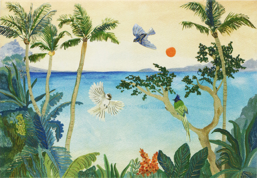 Hardcover Tropical Paradise Note Cards Book
