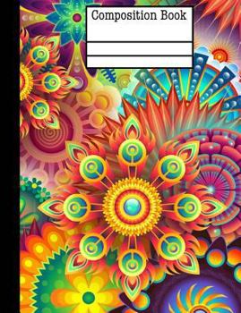 Paperback Floral Abstract Composition Notebook - College Ruled: 7.44 x 9.69 - 101 Sheets / 202 Pages Book