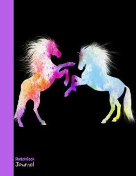 Sketchbook Journal: Tie Dye Horses Blank Page Planner for Doodles, Drawings, Writing and Coloring in a Creative Way for Women, Girls and Teens