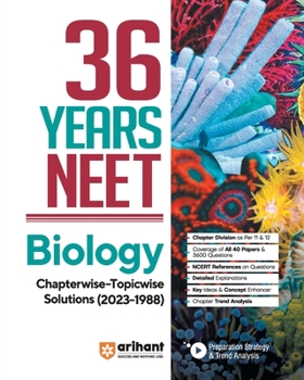 Paperback 36 Years' Chapterwise Topicwise Solutions NEET Biology 1988-2023 Book