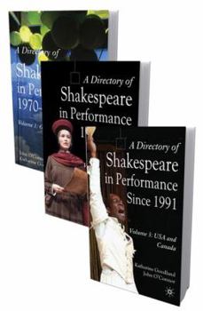 Hardcover A Directory of Shakespeare in Performance Volumes 1-3 Book