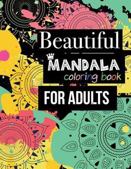 Flower Mandala coloring books for adults: Beautiful Funny Stress Relieving Flowers Black background 39 design inside page