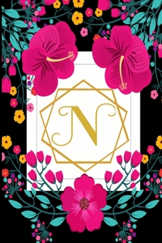 N: Weekly 2020 Planner Floral Monogram Initial | Notebook Journal With Dotted Pages For Woman