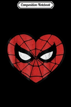 Paperback Composition Notebook: Marvel Spider-Man Face Mask Valentine's Heart Logo Journal/Notebook Blank Lined Ruled 6x9 100 Pages Book