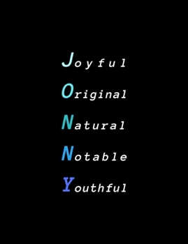 Jonny: Inspiring composition notebook gift for boy, son or man | Name personalized present | Elegant wide ruled paper | Standard size perfect for school, college or university