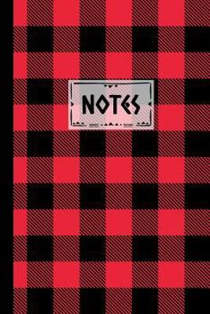 Notes: Buffalo Plaid Notebook - Small Red and Black Lumberjack Plaid Pattern Blank Lined Journal
