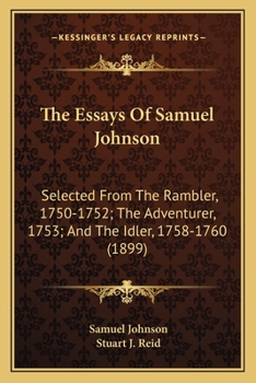The Works of Samuel Johnson: Selected Essays from the "Rambler," "Adventurer," and "Idler" (The Yale Edition of the Works of Samuel)
