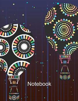 Paperback Notebook. Hot Air Balloons Cover Design. Composition Notebook. Wide Ruled. 8.5 x 11. 120 Pages. Book