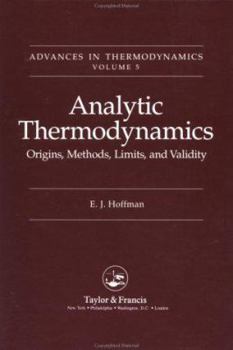 Hardcover Analytic Thermodynamics (Advances in Thermodynamics) Book