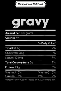 Composition Notebook: Gravy Nutrition Facts Funny Thanksgiving Christmas  Journal/Notebook Blank Lined Ruled 6x9 100 Pages