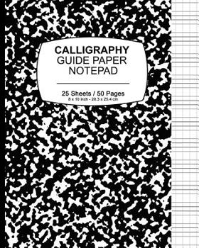 Paperback Calligraphy Guide Paper Notepad: School Marble Black, Calligraphy Guide Book For Lettering and Design Drawing Practice Book