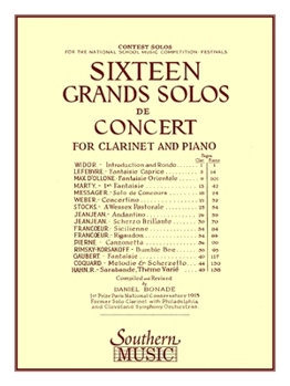 Paperback 16 Grand Solos de Concert: Clarinet with Piano Book